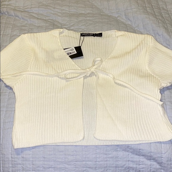 Nasty Gal Tops - NASTY GAL front tie sweater shirt